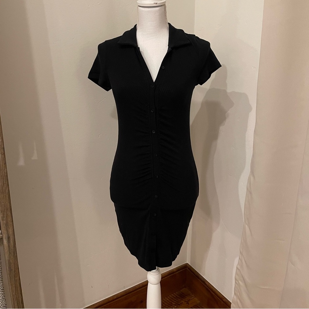 Abercrombie and Fitch black short sleeve polo dress